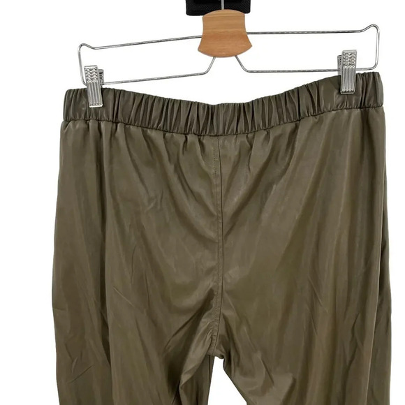Ottod'Ame Military Green Faux Leather Jogger Pants‎ Size 46  / US 10 - Picture 8 of 15